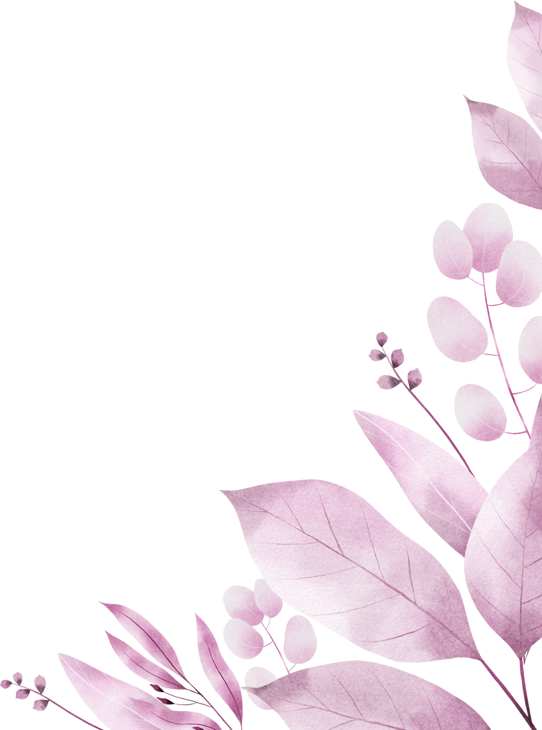 Watercolor Magenta Leaf Background